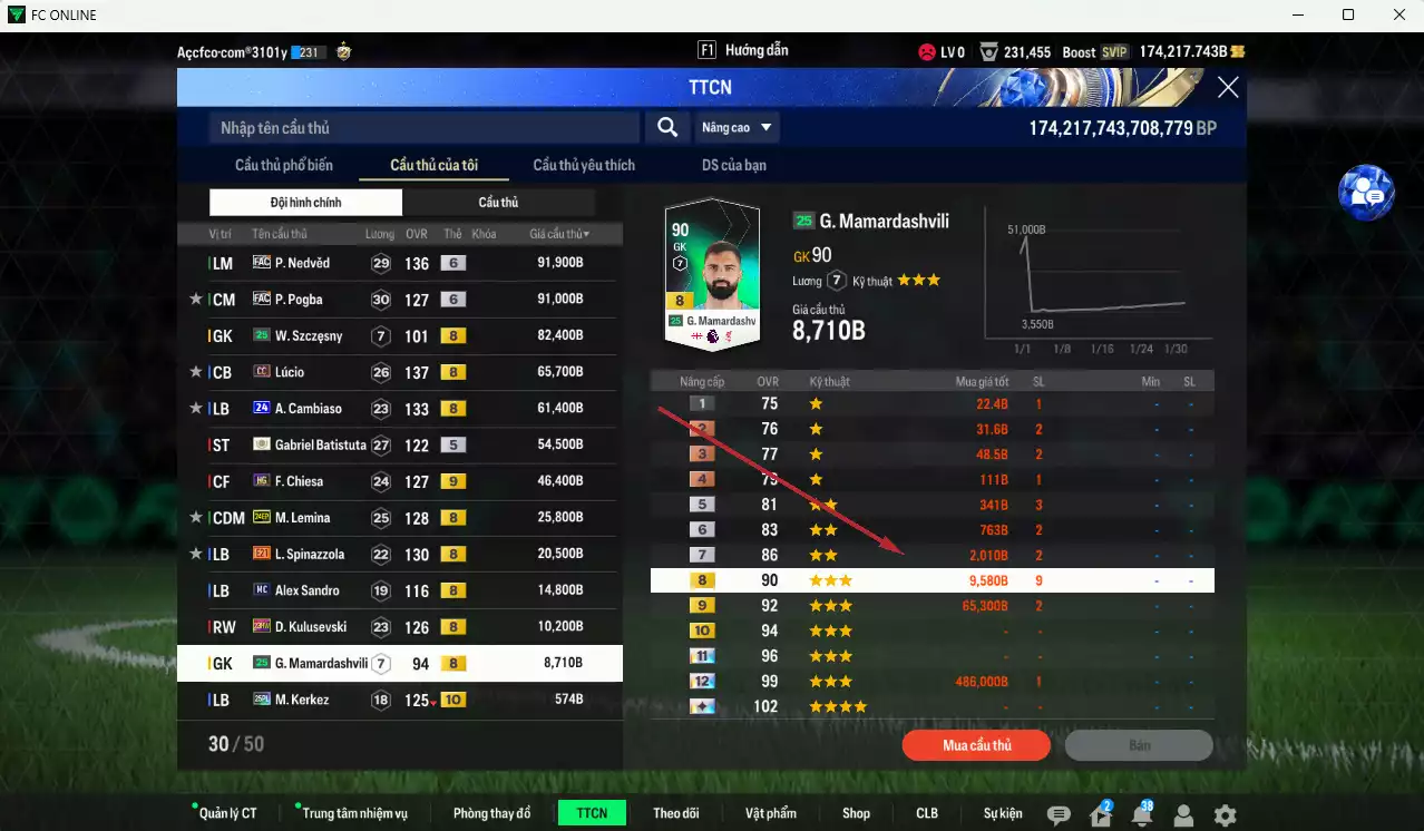 Ảnh [Tặng 1425 coin TM] Juventus 4.147.930b dư 170kb có Henry ITM+5, Del Piero ITM+5, Zidane CH, Vieira DC, Baggio LE+6, Marchiso WS+6, Nedved FAC+6, Pogba FAC+6, Lúcio CC, A. Cambiaso 24UCL, Batistuta ICON, Chiesa HG+9... Full miniface, HLV Siêu Xịn, đã full đào tạo chiến thuật