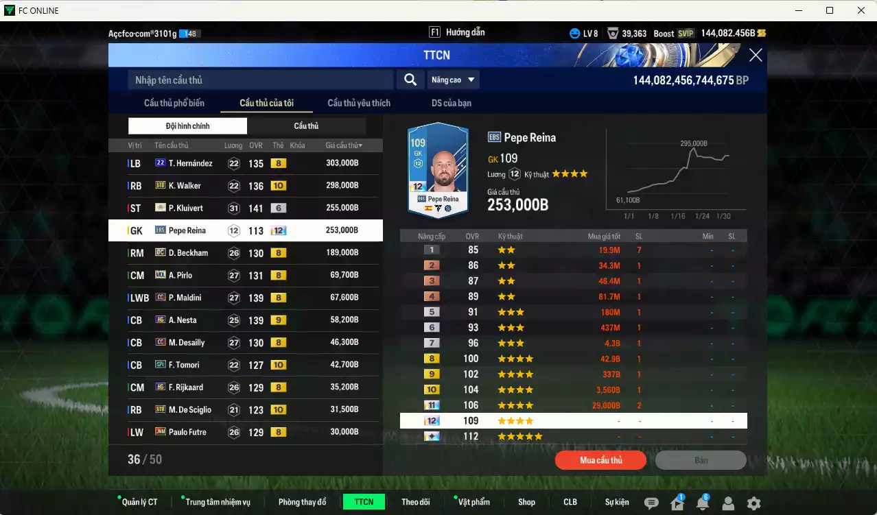 Ảnh AC Milan 7.082.180b dư 140kb có Baggio UT, Kaká UT, Essien ITM+6, Kluivert ITM+6, Crespo ITM+5, Ronaldo WS+6, Vieira UT, Ronaldinho JNM, Theo 22UCL, Walker BTB+10, Donnarumma BOE+12, Beckham DC... HLV Xịn, đã đào tạo full chỉ số nhiều ct. VIP KC Tháng 2