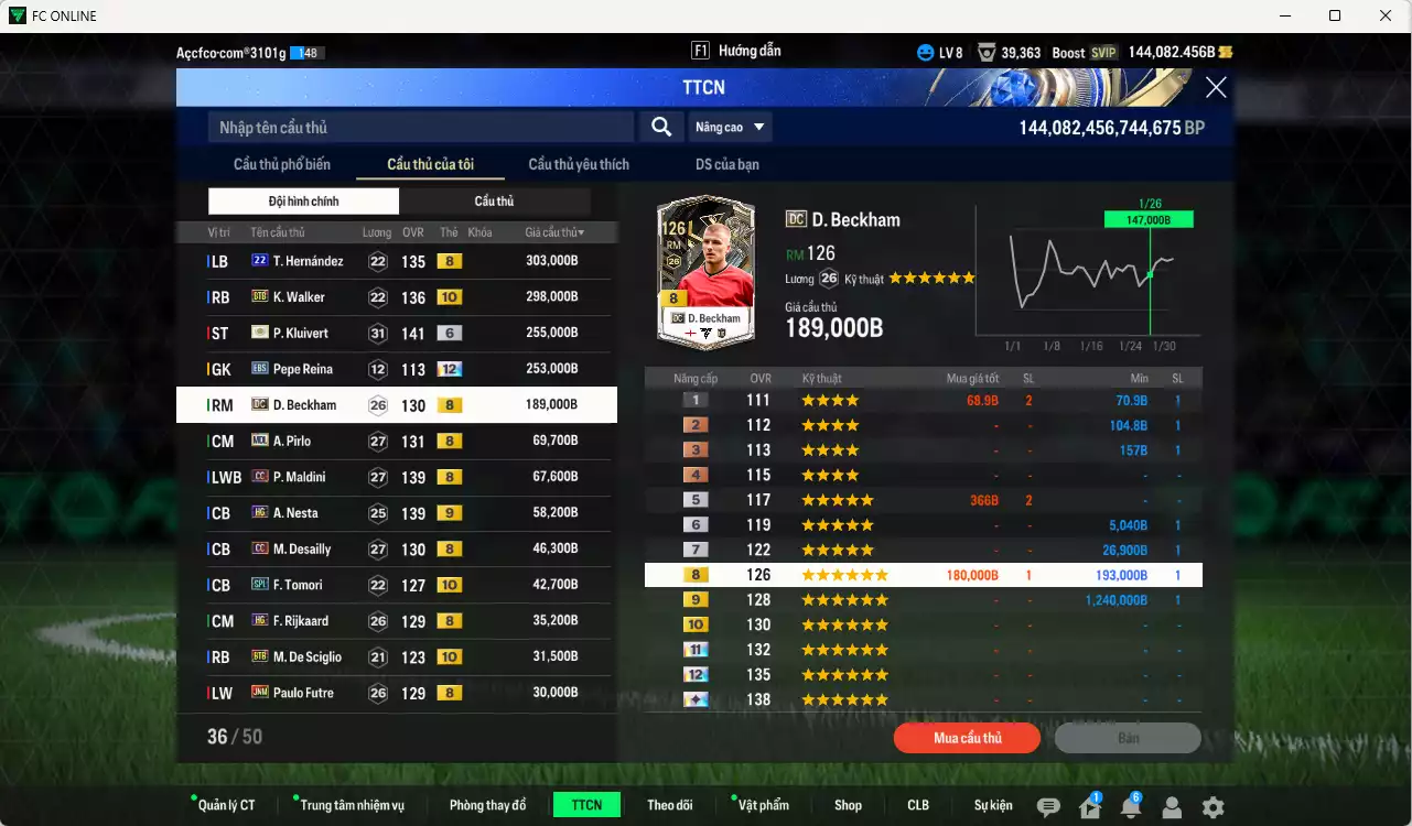 Ảnh AC Milan 7.082.180b dư 140kb có Baggio UT, Kaká UT, Essien ITM+6, Kluivert ITM+6, Crespo ITM+5, Ronaldo WS+6, Vieira UT, Ronaldinho JNM, Theo 22UCL, Walker BTB+10, Donnarumma BOE+12, Beckham DC... HLV Xịn, đã đào tạo full chỉ số nhiều ct. VIP KC Tháng 2