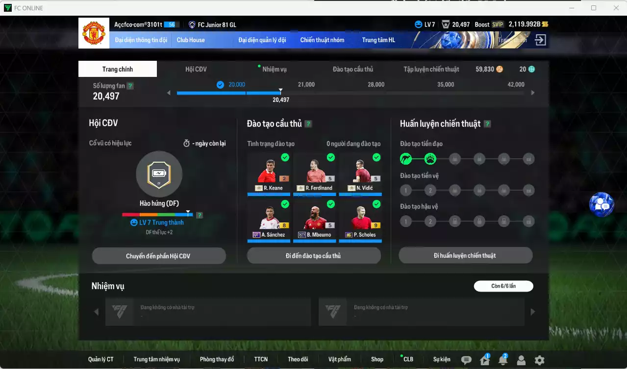Ảnh Man Utd. 2.334.930b có Van Persie ITM+5, Ferdinand ITM+5, Vidic ITM+5, Mbeumo 26TY, Scholes HG+9, Casemiro WS, A. Sánchez UT, Malacia SPL+10, Mazraoui SPL, Keane ITM... HLV Xịn, đã đào tạo chỉ số nhiều ct
