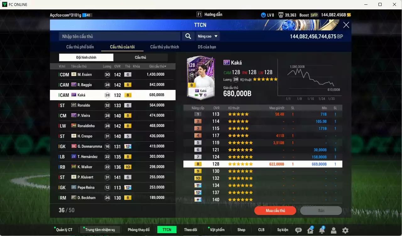 Ảnh AC Milan 7.082.180b dư 140kb có Baggio UT, Kaká UT, Essien ITM+6, Kluivert ITM+6, Crespo ITM+5, Ronaldo WS+6, Vieira UT, Ronaldinho JNM, Theo 22UCL, Walker BTB+10, Donnarumma BOE+12, Beckham DC... HLV Xịn, đã đào tạo full chỉ số nhiều ct. VIP KC Tháng 2