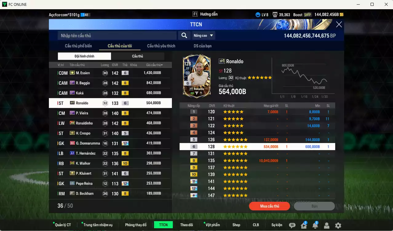 Ảnh AC Milan 7.082.180b dư 140kb có Baggio UT, Kaká UT, Essien ITM+6, Kluivert ITM+6, Crespo ITM+5, Ronaldo WS+6, Vieira UT, Ronaldinho JNM, Theo 22UCL, Walker BTB+10, Donnarumma BOE+12, Beckham DC... HLV Xịn, đã đào tạo full chỉ số nhiều ct. VIP KC Tháng 2