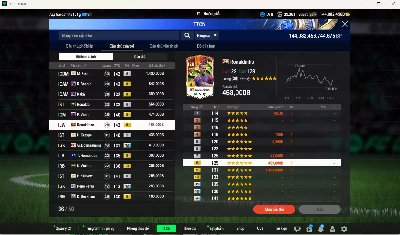 Ảnh AC Milan 7.082.180b dư 140kb có Baggio UT, Kaká UT, Essien ITM+6, Kluivert ITM+6, Crespo ITM+5, Ronaldo WS+6, Vieira UT, Ronaldinho JNM, Theo 22UCL, Walker BTB+10, Donnarumma BOE+12, Beckham DC... HLV Xịn, đã đào tạo full chỉ số nhiều ct. VIP KC Tháng 2