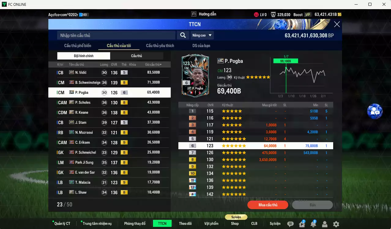 Ảnh Man Utd. 3.122.90b dư 60kb có CR7 CC+8, Mbeumo 23HW+9, Beckham DC, Bruno 23HW, Forlán CC, Cunha MDL, Varane BTB, Ferdinand DC, Casemiro WS, Rooney DC, Vidic WS, Pogba FAC+6... Full miniface, dư 180k TC. VIP BK Tháng 2