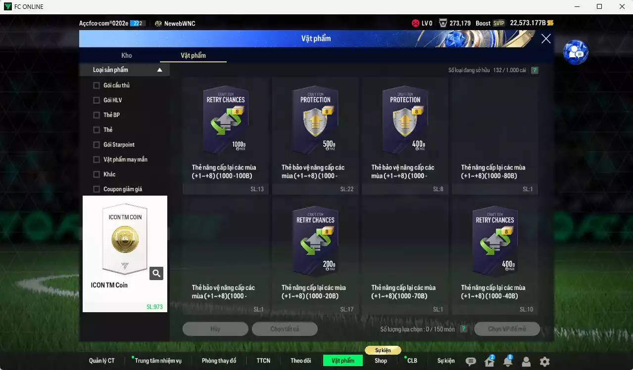 Ảnh Chelsea 7.189.730b có Sheva ITM+5, Crespo ITM+5, Essien ITM+5, Gullit CH+6, Pedro WS+6, Rudiger 25TS+6, Pulisic 25TS+6, Zola ITM+5, Andrey Santos 25TS, Cucurella LOL+10, A. Cole CFA+10... Còn nhiều CP GIẢM THUẾ, HLV Xịn