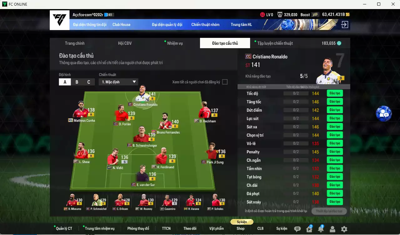 Ảnh Man Utd. 3.122.90b dư 60kb có CR7 CC+8, Mbeumo 23HW+9, Beckham DC, Bruno 23HW, Forlán CC, Cunha MDL, Varane BTB, Ferdinand DC, Casemiro WS, Rooney DC, Vidic WS, Pogba FAC+6... Full miniface, dư 180k TC. VIP BK Tháng 2