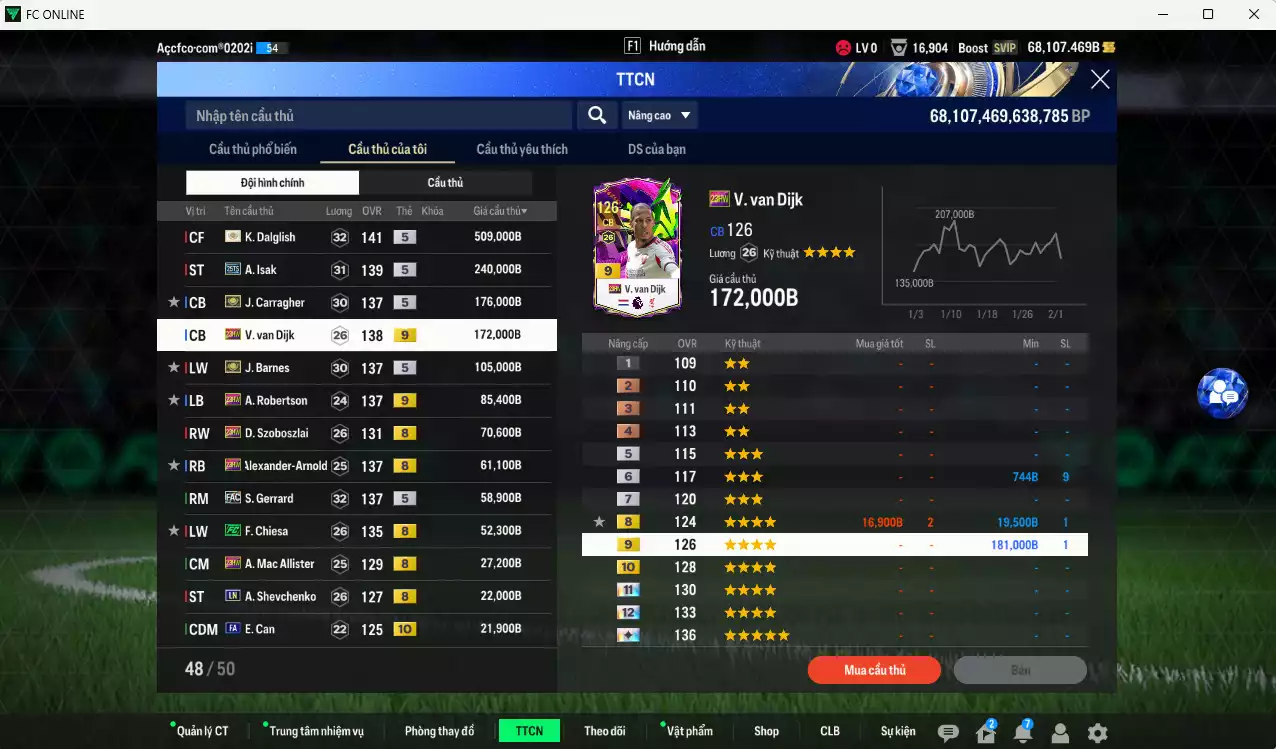 Ảnh Liverpool 1.637.120b dư 68kb có Dalglish ITM+5, Isak 25TS, Van Dijk 23HW+9, Carragher ITM+5, Barnes ITM+5, Robertson 23HW+9, Szoboszlai 23HW, Arnold 23HW, Gerrard FAC, Chiesa FC... Dư 190k TC