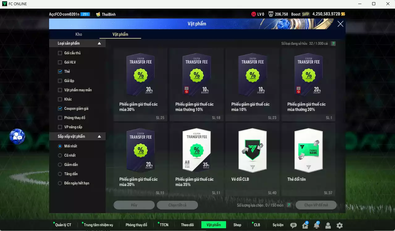 Ảnh ACC 4250583b trắng, có thẻ đổi tên, full miniface, còn nhiều CP GIẢM THUẾ. HLV Xịn, dư 150k TC