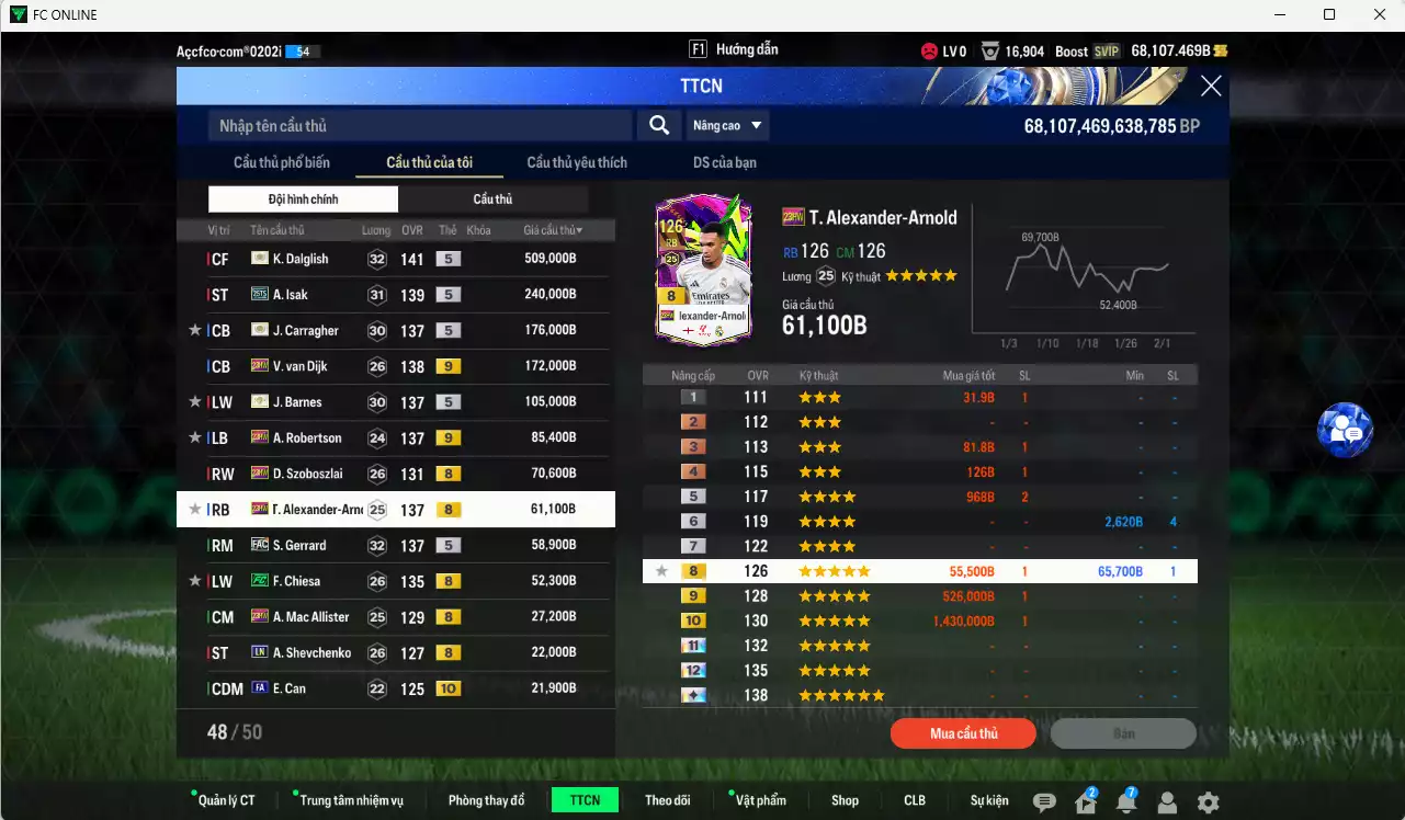 Ảnh Liverpool 1.637.120b dư 68kb có Dalglish ITM+5, Isak 25TS, Van Dijk 23HW+9, Carragher ITM+5, Barnes ITM+5, Robertson 23HW+9, Szoboszlai 23HW, Arnold 23HW, Gerrard FAC, Chiesa FC... Dư 190k TC