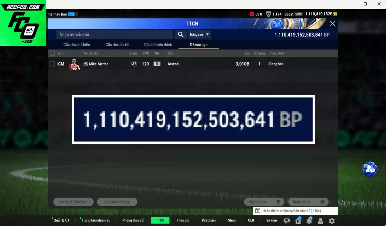 ACC 1110419b trắng, còn CP GIẢM THUẾ