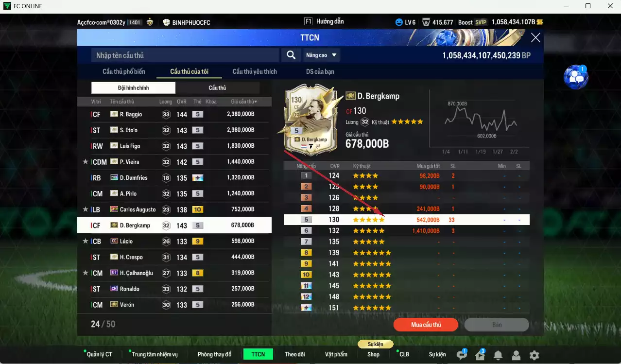 Ảnh [Tặng 1800 FC+MC] Inter Milan 17.801.570b dư 1050kb có Matthaus ITM+5, Baggio ITM+5, Figo ITM+5, Eto ITM+5, Pirlo ITM+5, Bergkamp ITM+5, Vieira ITM+5, Dumfries 25PL+13, Pavard 24UCL(bù), Augusto 23HW+10, Lúcio CC+9, Calhanoglu UT... Full miniface, HLV Siêu Xịn, đã full đào tạo chiến thuật vs chỉ số cầu thủ. VIP BK tháng 2