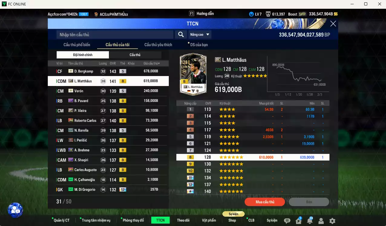 Ảnh [Còn nhiều BP] Inter Milan 2.053.240b dư 330kb có Bergkamp ITM+5, Matthaus DC, Verón ITM+5, Pavard UT, Brehme LN(limit), Vieira DC, Carlos JNM, Barella 25TS, Perisic CC, Shaqiri UT... Full miniface, HLV Siêu Xịn, đã full đào tạo chiến thuật vs chỉ số ct. VIP BK Tháng 2