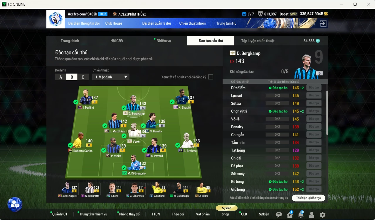 Ảnh [Còn nhiều BP] Inter Milan 2.053.240b dư 330kb có Bergkamp ITM+5, Matthaus DC, Verón ITM+5, Pavard UT, Brehme LN(limit), Vieira DC, Carlos JNM, Barella 25TS, Perisic CC, Shaqiri UT... Full miniface, HLV Siêu Xịn, đã full đào tạo chiến thuật vs chỉ số ct. VIP BK Tháng 2