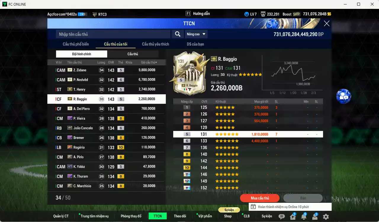 Ảnh [Hạng 906, Dư nhiều BP] Juventus 23.529.750b dư 730kb có Zidane ITM+5, Nedved ITM+6, Baggio ITM+5, Henry ITM+5, Del Piero ITM+5, Vieira UT, Cancelo WS+6, Bremer UT, Rogério 23HW+10, Pirlo DC, Yildiz 26TY... HLV Xịn, đã full đào tạo chiến thuật vs chỉ số cầu thủ. VIP KC Tháng 2