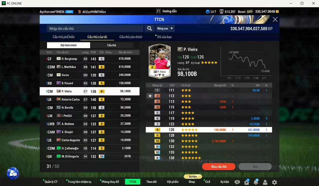 Ảnh [Còn nhiều BP] Inter Milan 2.053.240b dư 330kb có Bergkamp ITM+5, Matthaus DC, Verón ITM+5, Pavard UT, Brehme LN(limit), Vieira DC, Carlos JNM, Barella 25TS, Perisic CC, Shaqiri UT... Full miniface, HLV Siêu Xịn, đã full đào tạo chiến thuật vs chỉ số ct. VIP BK Tháng 2