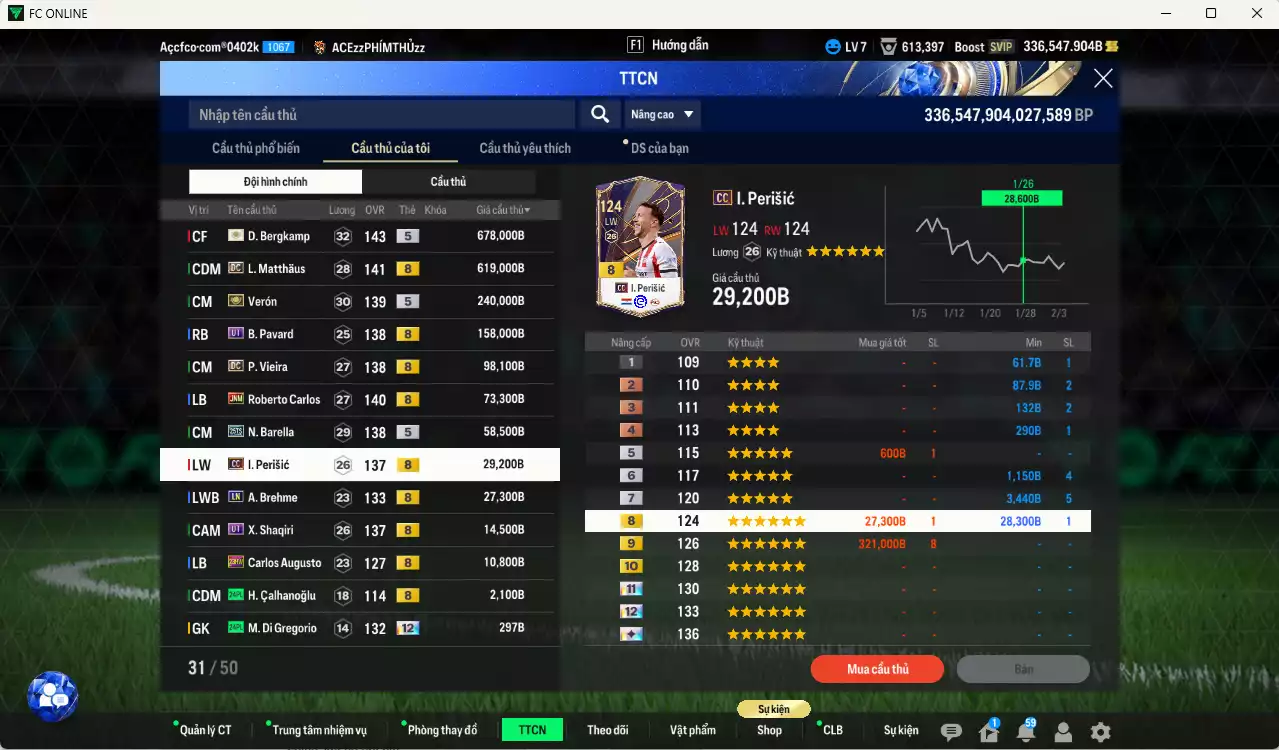 Ảnh [Còn nhiều BP] Inter Milan 2.053.240b dư 330kb có Bergkamp ITM+5, Matthaus DC, Verón ITM+5, Pavard UT, Brehme LN(limit), Vieira DC, Carlos JNM, Barella 25TS, Perisic CC, Shaqiri UT... Full miniface, HLV Siêu Xịn, đã full đào tạo chiến thuật vs chỉ số ct. VIP BK Tháng 2