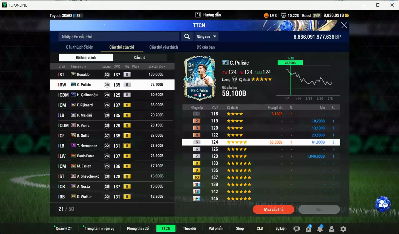 Ảnh AC Milan 502.560b có Ronaldo WS, Pulisic 25TS, Rijkaard HG, Maldini LN, Calhanoglu 25TY, Vieira CC, Gullit RTN, Theo LOL, Futre JNM, Essien JNM, Sheva CC... Còn nhiều CP GIẢM THUẾ
