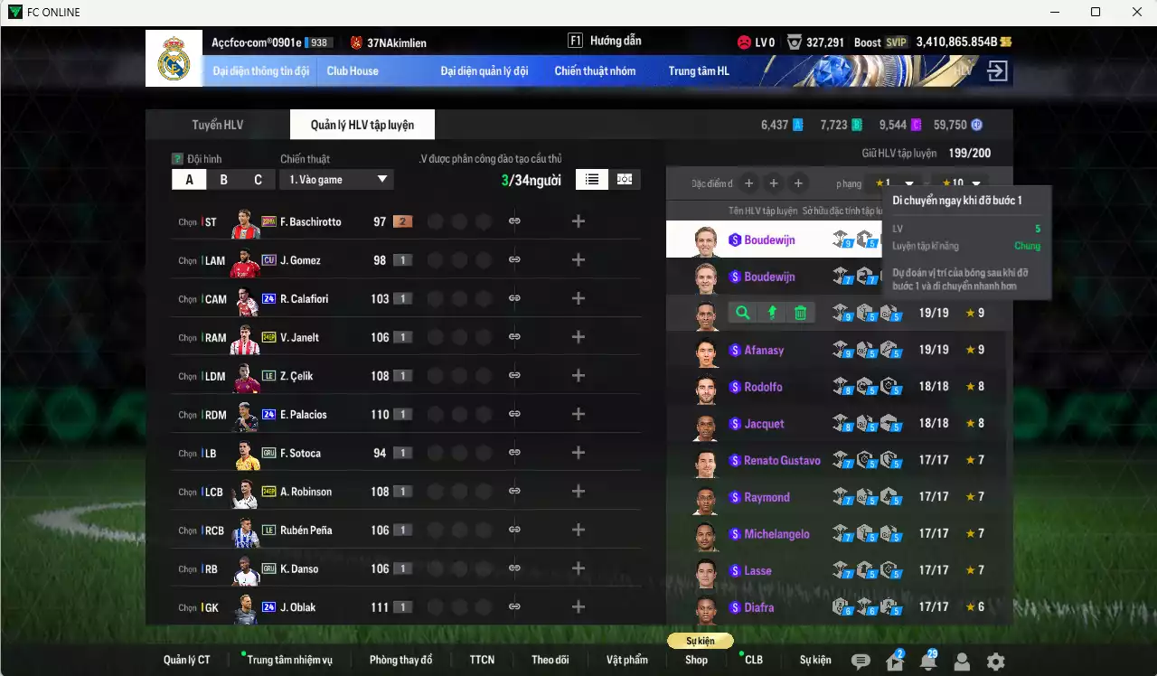 Ảnh [ACC Cổ] ACC 3410865b trắng vs Xuân Son PRM+5, Quang Hải PRM+5, Công Phượng PRM+2, còn nhiều CP GIẢM THUẾ vs SVIP, full miniface. HLV Siêu Xịn, đã full đào tạo chiến thuật, dư 200k TC