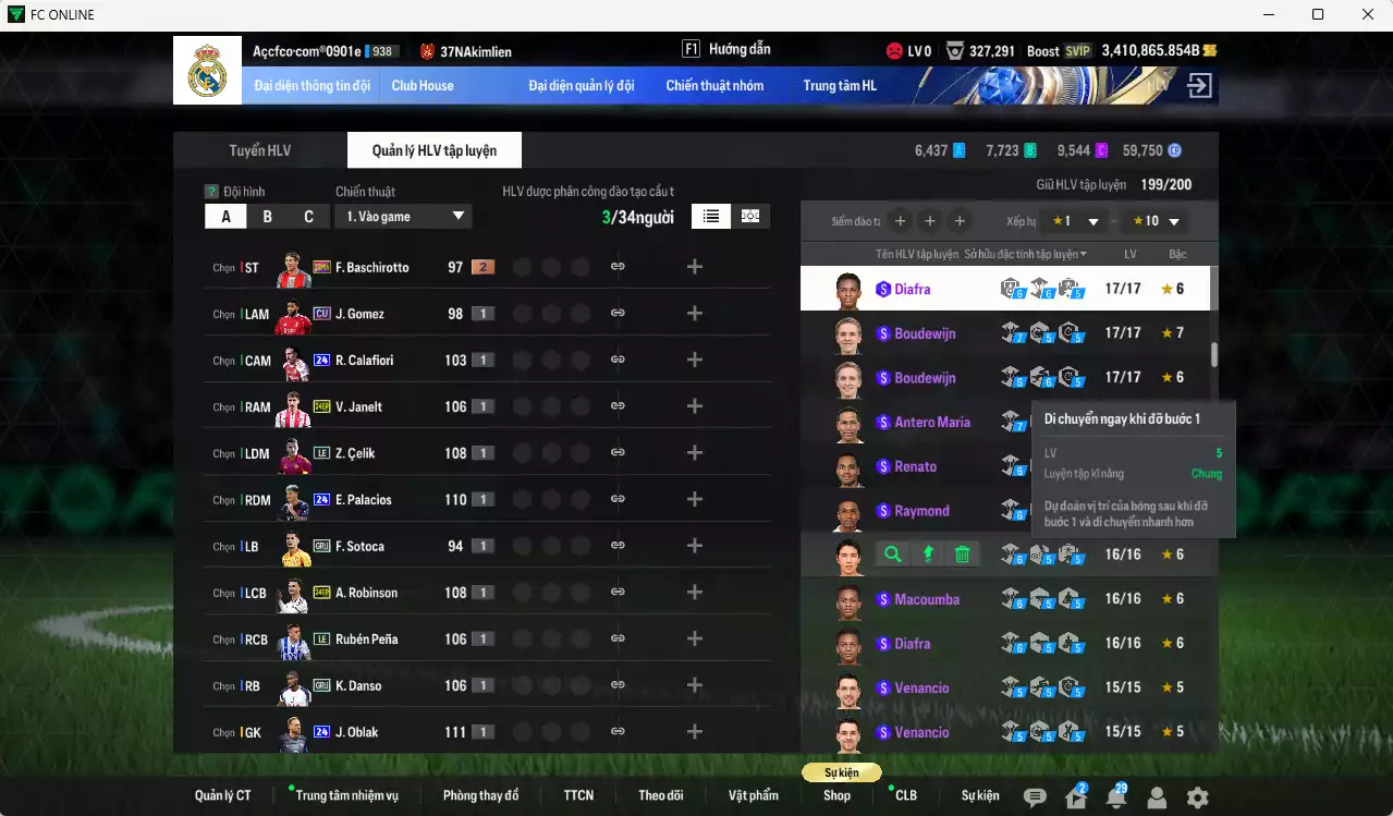 Ảnh [ACC Cổ] ACC 3410865b trắng vs Xuân Son PRM+5, Quang Hải PRM+5, Công Phượng PRM+2, còn nhiều CP GIẢM THUẾ vs SVIP, full miniface. HLV Siêu Xịn, đã full đào tạo chiến thuật, dư 200k TC