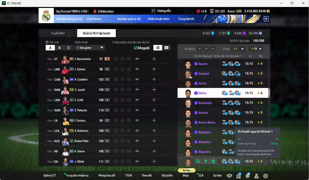 Ảnh [ACC Cổ] ACC 3410865b trắng vs Xuân Son PRM+5, Quang Hải PRM+5, Công Phượng PRM+2, còn nhiều CP GIẢM THUẾ vs SVIP, full miniface. HLV Siêu Xịn, đã full đào tạo chiến thuật, dư 200k TC