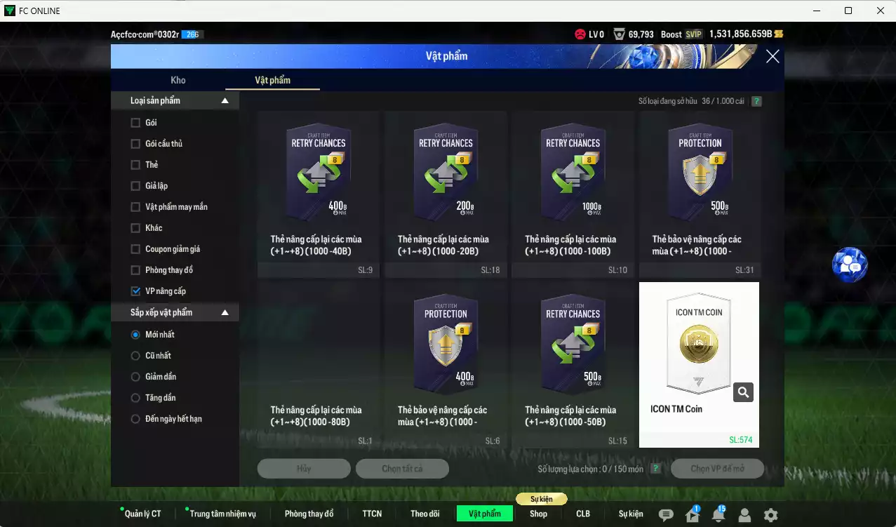 Ảnh [Tặng Văn Thanh +13] ACC 1531856b trắng, có thẻ đổi tên, còn CP GIẢM THUẾ. Dư 200k TC, VIP BK Tháng 2