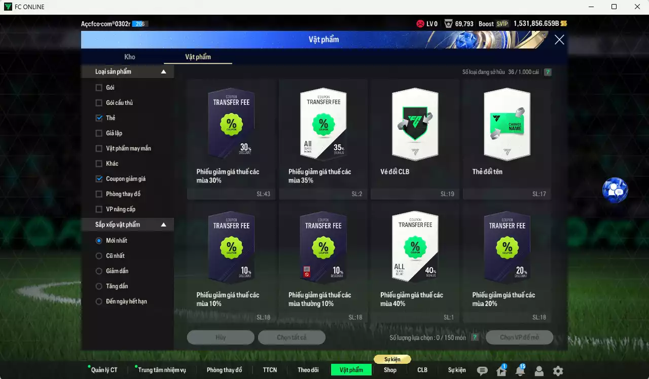 Ảnh [Tặng Văn Thanh +13] ACC 1531856b trắng, có thẻ đổi tên, còn CP GIẢM THUẾ. Dư 200k TC, VIP BK Tháng 2