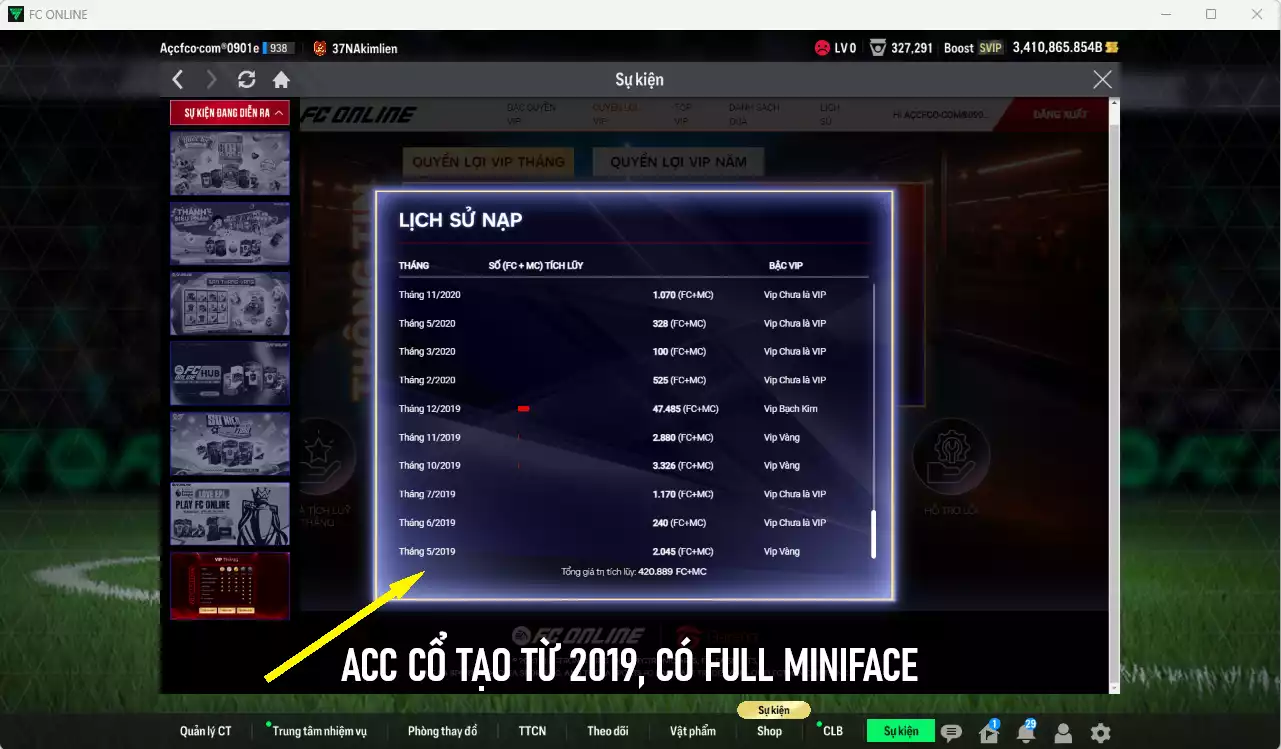 Ảnh [ACC Cổ] ACC 3410865b trắng vs Xuân Son PRM+5, Quang Hải PRM+5, Công Phượng PRM+2, còn nhiều CP GIẢM THUẾ vs SVIP, full miniface. HLV Siêu Xịn, đã full đào tạo chiến thuật, dư 200k TC