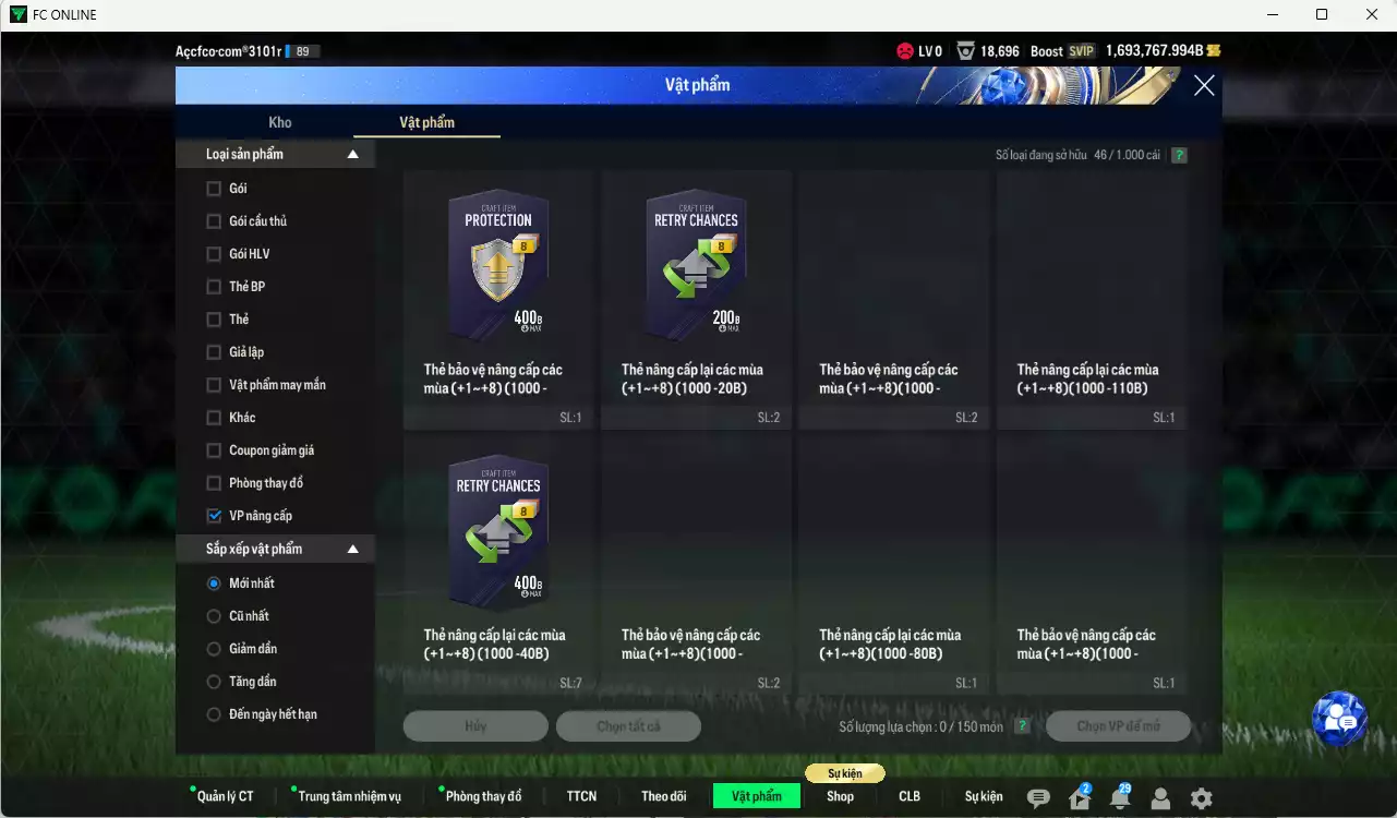 Ảnh ACC 1693767b trắng, có thẻ đổi tên. Dư 120k TC, VIP BK Tháng 2