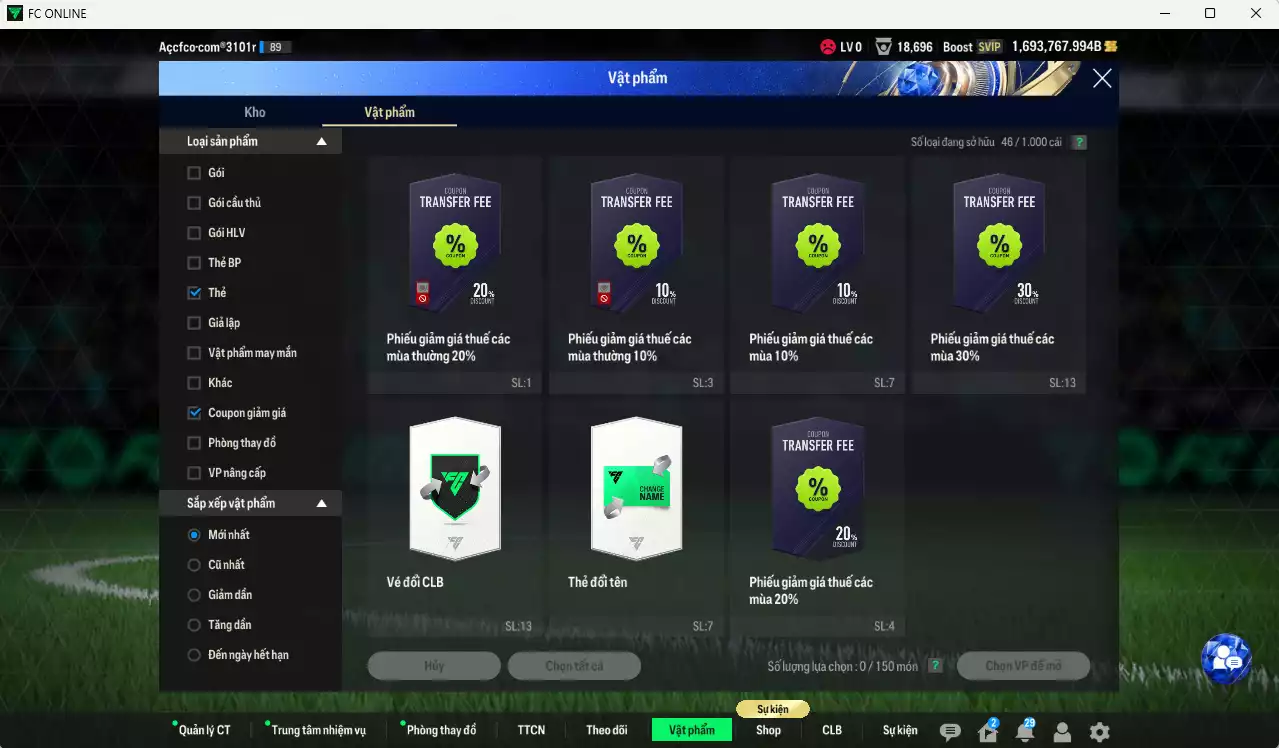 Ảnh ACC 1693767b trắng, có thẻ đổi tên. Dư 120k TC, VIP BK Tháng 2