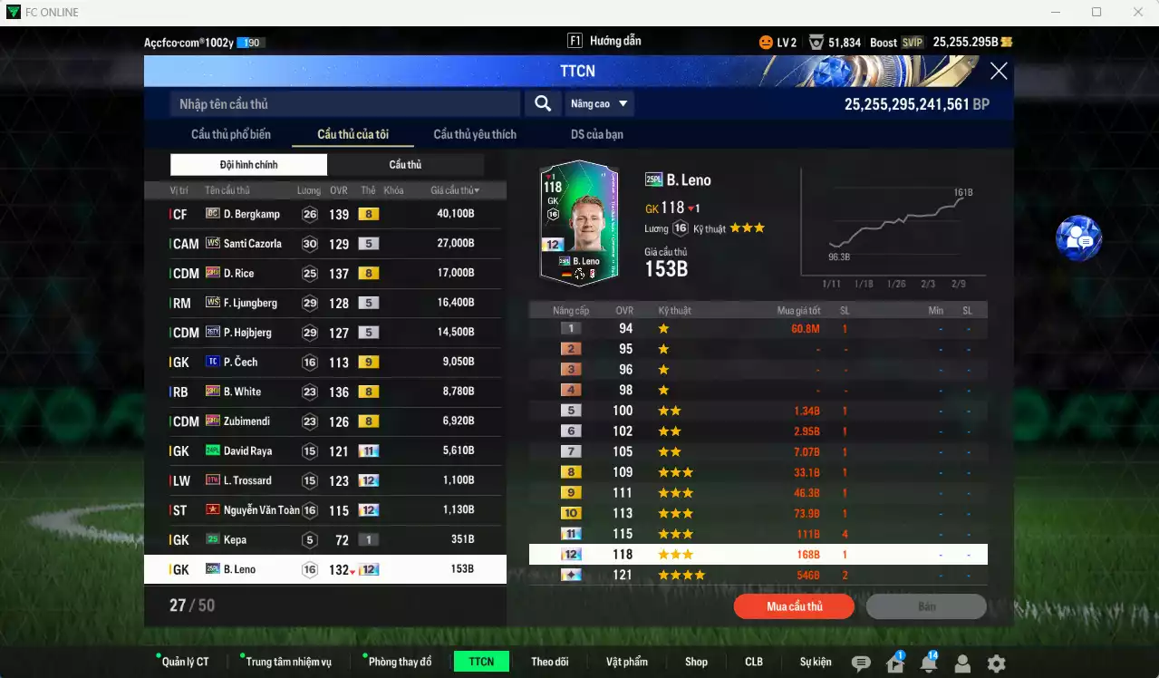 Ảnh Arsenal 2.736.630b có Vieira ITM+5, Campbell ITM+6, Aubameyang UT, Wright ITM+5, Henry CC, Gnabry WS, Pirès ITM+5, A. Cole CFA+10, Xhaka UT, Bergkamp DC.. Còn nhiều CP GIẢM THUẾ, đã đào tạo full chỉ số nhiều cầu thủ