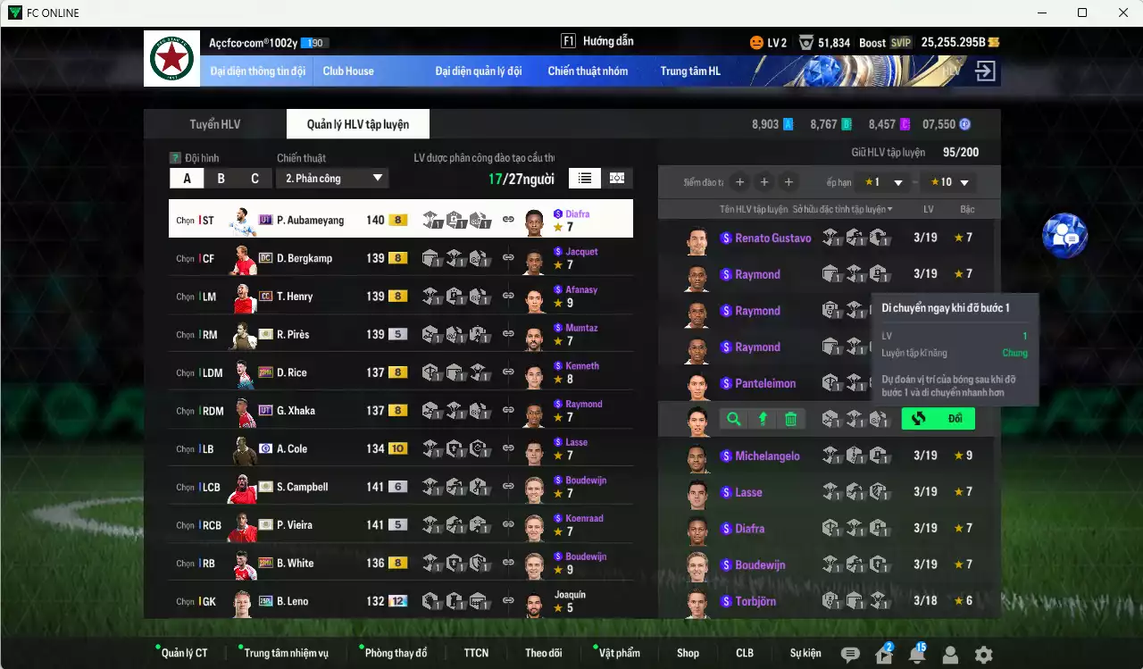 Ảnh Arsenal 2.736.630b có Vieira ITM+5, Campbell ITM+6, Aubameyang UT, Wright ITM+5, Henry CC, Gnabry WS, Pirès ITM+5, A. Cole CFA+10, Xhaka UT, Bergkamp DC.. Còn nhiều CP GIẢM THUẾ, đã đào tạo full chỉ số nhiều cầu thủ