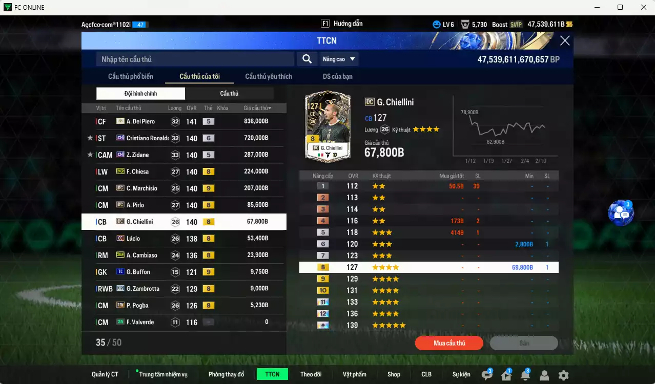 Ảnh Juventus 2.533.180b dư 47kb có Del Piero ITM+5, CR7 CH+6, Zidane CH, Chiesa 24EP, Marchisio DC+9, Pirlo DC, Chiellini DC, Lúcio CC, Cambiaso 24EP... HLV tạm