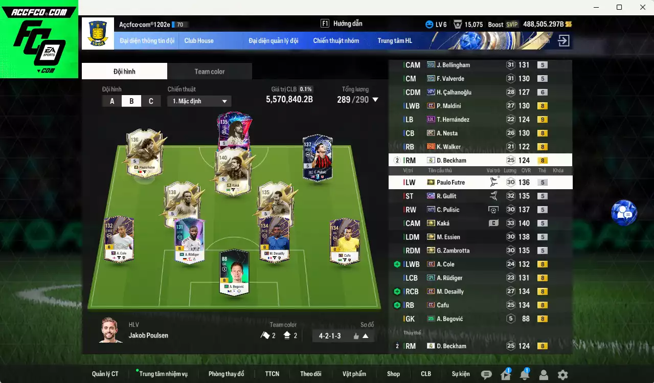 [Dư nhiều BP] AC Milan mix Real Madrid 5.570.840b dư 480kb có Kaká ITM+5, Bellingham 25TS, Essien ITM+5, Zambrotta ITM+5, Valverde 25TS, Theo LOL+9, Futre ITM+5, Pulisic 25TY, Rudiger SPL, Gullit CH, Calhanoglu 25TY+6... VIP BK Tháng 2,3