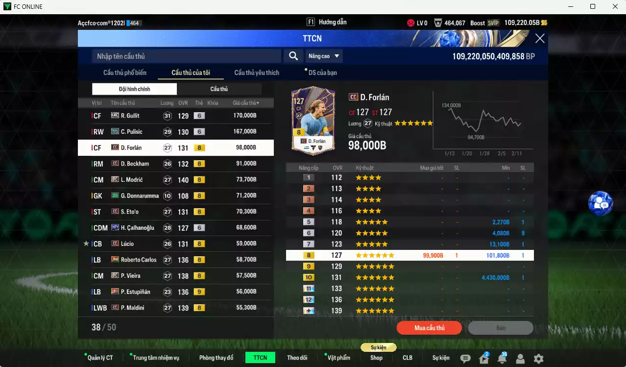 Ảnh [Chưa nạp x8 FC Tết🐎] AC Milan mix Inter 4.568.630b dư 100kb có Torres ITM+5, Crepso ITM+5, Futre ITM+5, Matthaus DC, Ronaldinho WS, Ronaldo CH, Cafu CC+9, Gullit FAC+6, Pulisic 25TS+6, Forlán CC, Beckham CC, Modric DC... Full miniface, HLV Xịn, đã đào tạo full chỉ số nhiều ct