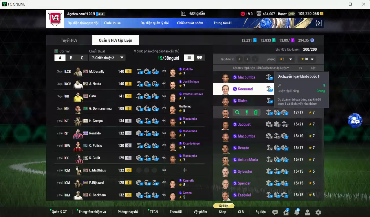 Ảnh [Chưa nạp x8 FC Tết🐎] AC Milan mix Inter 4.568.630b dư 100kb có Torres ITM+5, Crepso ITM+5, Futre ITM+5, Matthaus DC, Ronaldinho WS, Ronaldo CH, Cafu CC+9, Gullit FAC+6, Pulisic 25TS+6, Forlán CC, Beckham CC, Modric DC... Full miniface, HLV Xịn, đã đào tạo full chỉ số nhiều ct