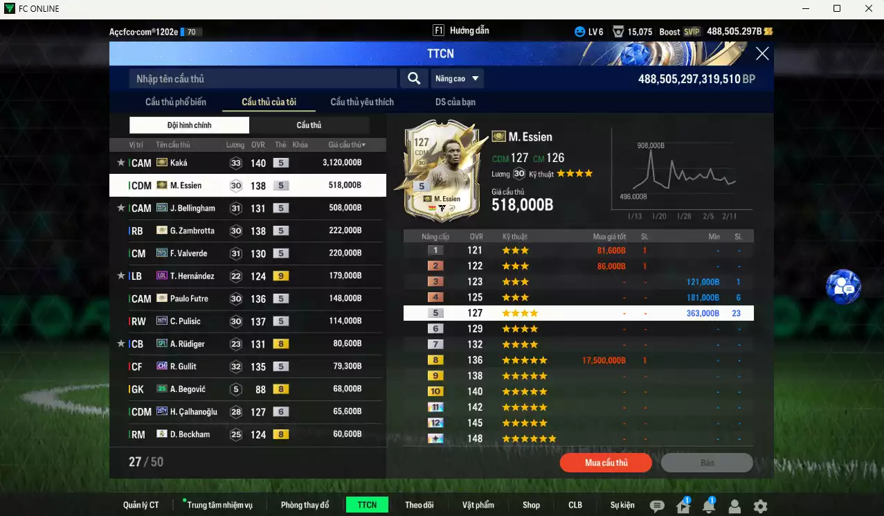 Ảnh [Dư nhiều BP, Chưa nạp x8 FC Tết🐎] AC Milan mix Real Madrid 5.570.840b dư 480kb có Kaká ITM+5, Bellingham 25TS, Essien ITM+5, Zambrotta ITM+5, Valverde 25TS, Theo LOL+9, Futre ITM+5, Pulisic 25TY, Rudiger SPL, Gullit CH, Calhanoglu 25TY+6... VIP BK Tháng 2,3