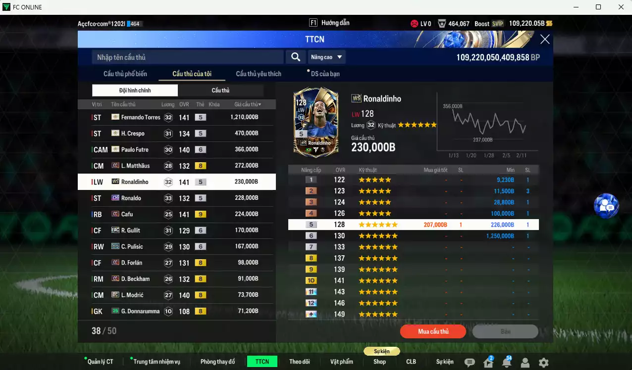 Ảnh [Chưa nạp x8 FC Tết🐎] AC Milan mix Inter 4.568.630b dư 100kb có Torres ITM+5, Crepso ITM+5, Futre ITM+5, Matthaus DC, Ronaldinho WS, Ronaldo CH, Cafu CC+9, Gullit FAC+6, Pulisic 25TS+6, Forlán CC, Beckham CC, Modric DC... Full miniface, HLV Xịn, đã đào tạo full chỉ số nhiều ct