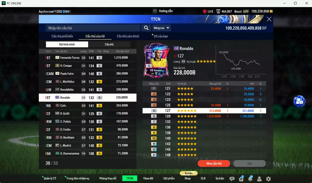 Ảnh [Chưa nạp x8 FC Tết🐎] AC Milan mix Inter 4.568.630b dư 100kb có Torres ITM+5, Crepso ITM+5, Futre ITM+5, Matthaus DC, Ronaldinho WS, Ronaldo CH, Cafu CC+9, Gullit FAC+6, Pulisic 25TS+6, Forlán CC, Beckham CC, Modric DC... Full miniface, HLV Xịn, đã đào tạo full chỉ số nhiều ct