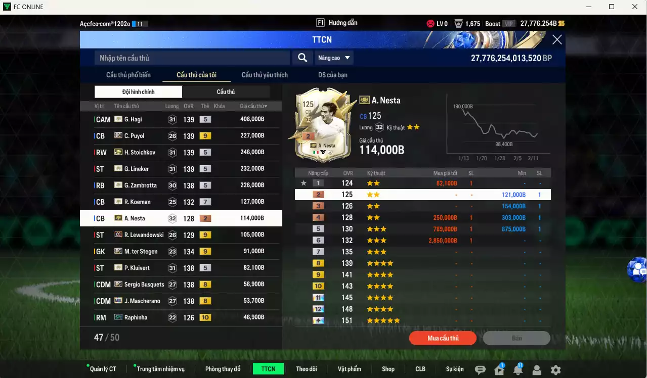 Ảnh Barcelona 2.173.840b có Hagi ITM+5, Stoichkov ITM+5, Lineker ITM+5, Zambrotta ITM+5, Puyol DC+9, Lewandowski CC+9, Stegen DC+9, Kluivert ITM+5, Busquets DC, Mascherano MDL, Raphinha SPL+10...