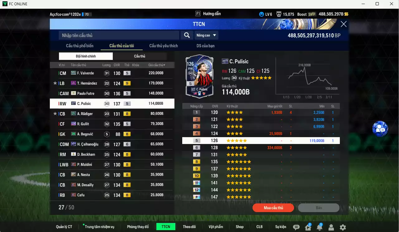 Ảnh [Dư nhiều BP, Chưa nạp x8 FC Tết🐎] AC Milan mix Real Madrid 5.570.840b dư 480kb có Kaká ITM+5, Bellingham 25TS, Essien ITM+5, Zambrotta ITM+5, Valverde 25TS, Theo LOL+9, Futre ITM+5, Pulisic 25TY, Rudiger SPL, Gullit CH, Calhanoglu 25TY+6... VIP BK Tháng 2,3