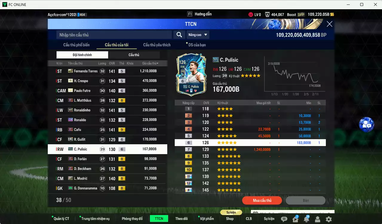 Ảnh [Chưa nạp x8 FC Tết🐎] AC Milan mix Inter 4.568.630b dư 100kb có Torres ITM+5, Crepso ITM+5, Futre ITM+5, Matthaus DC, Ronaldinho WS, Ronaldo CH, Cafu CC+9, Gullit FAC+6, Pulisic 25TS+6, Forlán CC, Beckham CC, Modric DC... Full miniface, HLV Xịn, đã đào tạo full chỉ số nhiều ct