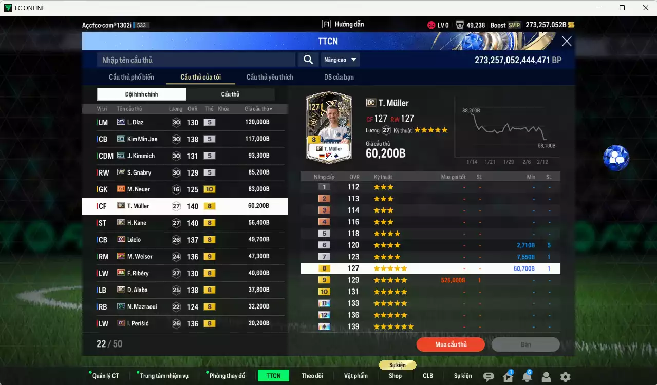 Ảnh [ACC Cổ 7 năm, Chưa nạp x8 FC Tết🐎] Bayern Munich 3.984.060b dư 270kb có Lewandowski BLD(hiếm), Schweinsteiger ITM+5, Matthaus DC, Muller DC, Beckenbauer CH, Díaz 26TY, Kim Min Jae 25TS, Kimmich 25TS, Gnabry WS, Muller DC, Kane DC, Neuer BOE+10... Full miniface, HLV Xịn, dư 170k TC. VIP BK Tháng 2