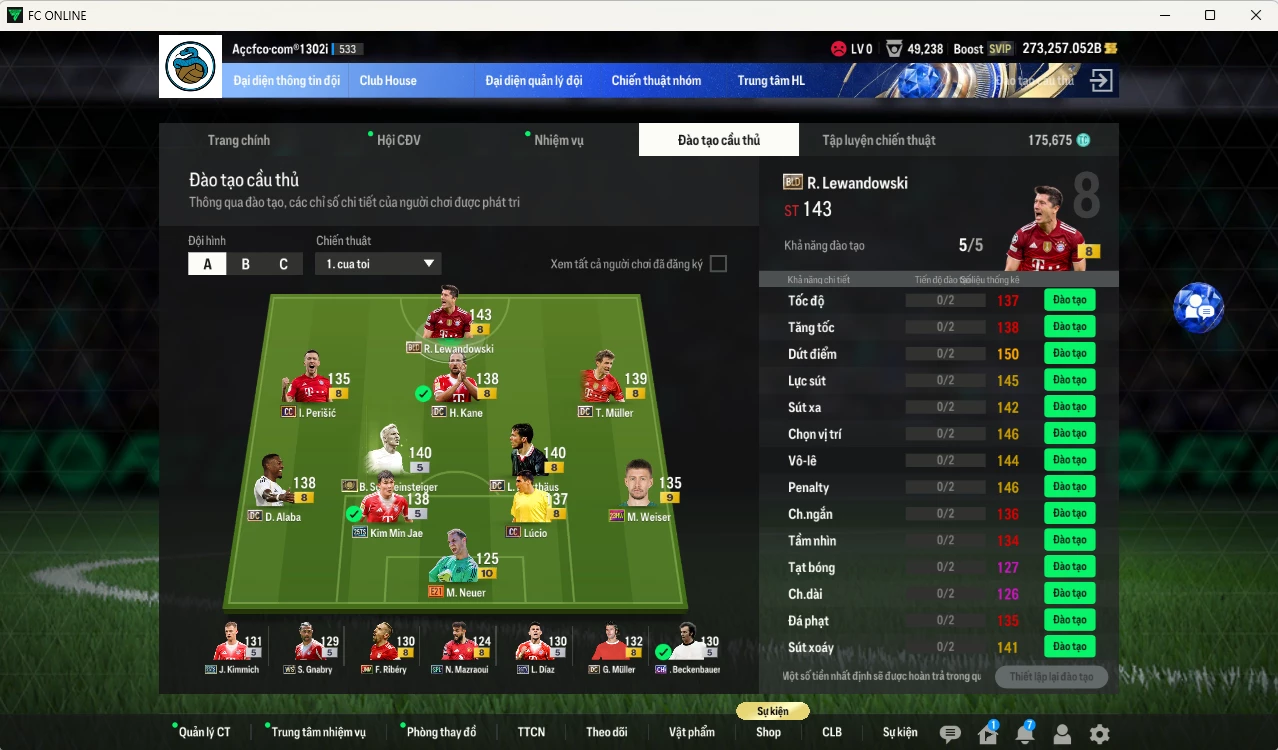 Ảnh [ACC Cổ 7 năm, Chưa nạp x8 FC Tết🐎] Bayern Munich 3.984.060b dư 270kb có Lewandowski BLD(hiếm), Schweinsteiger ITM+5, Matthaus DC, Muller DC, Beckenbauer CH, Díaz 26TY, Kim Min Jae 25TS, Kimmich 25TS, Gnabry WS, Muller DC, Kane DC, Neuer BOE+10... Full miniface, HLV Xịn, dư 170k TC. VIP BK Tháng 2