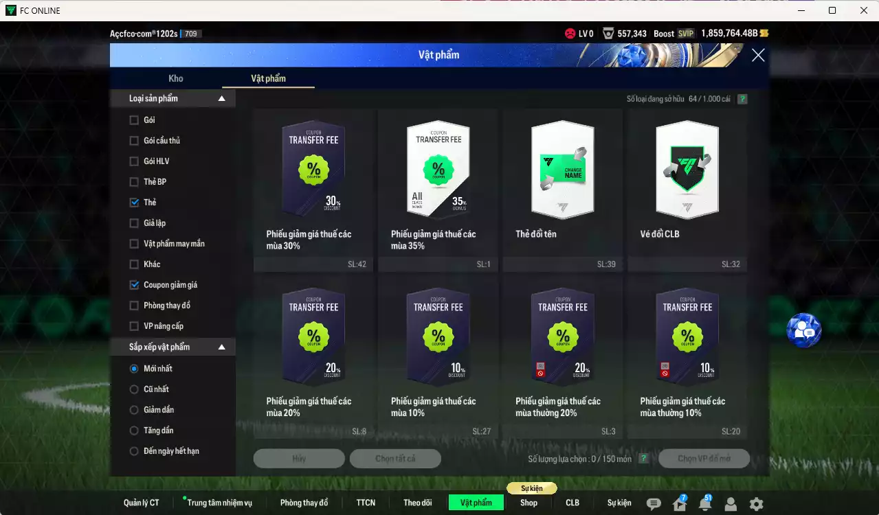 Ảnh [ACC Cổ 7 năm, Tặng 150FC, Chưa nạp x8 FC Tết🐎] ACC 1859764b trắng, có thẻ đổi tên, full miniface, còn nhiều CP GIẢM THUẾ. HLV Xịn, dư 140k TC