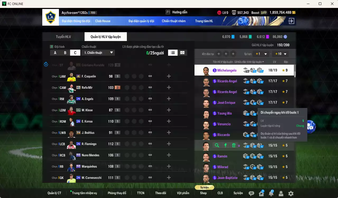 Ảnh [ACC Cổ 7 năm, Tặng 150FC, Chưa nạp x8 FC Tết🐎] ACC 1859764b trắng, có thẻ đổi tên, full miniface, còn nhiều CP GIẢM THUẾ. HLV Xịn, dư 140k TC