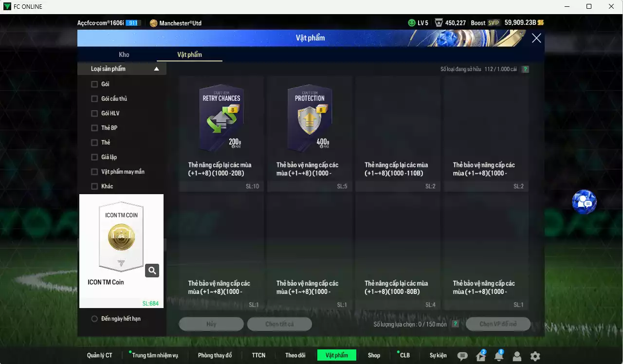 Ảnh [Chưa nạp x8 FC Tết🐎] Man Utd. ITM+5 3.158.940b có Van Persie, Schweinsteiger, Vidic, Keane, Verón... ITM+5. Full miniface, còn nhiều CP GIẢM THUẾ, HLV Xịn, đã full đào tạo chiến thuật