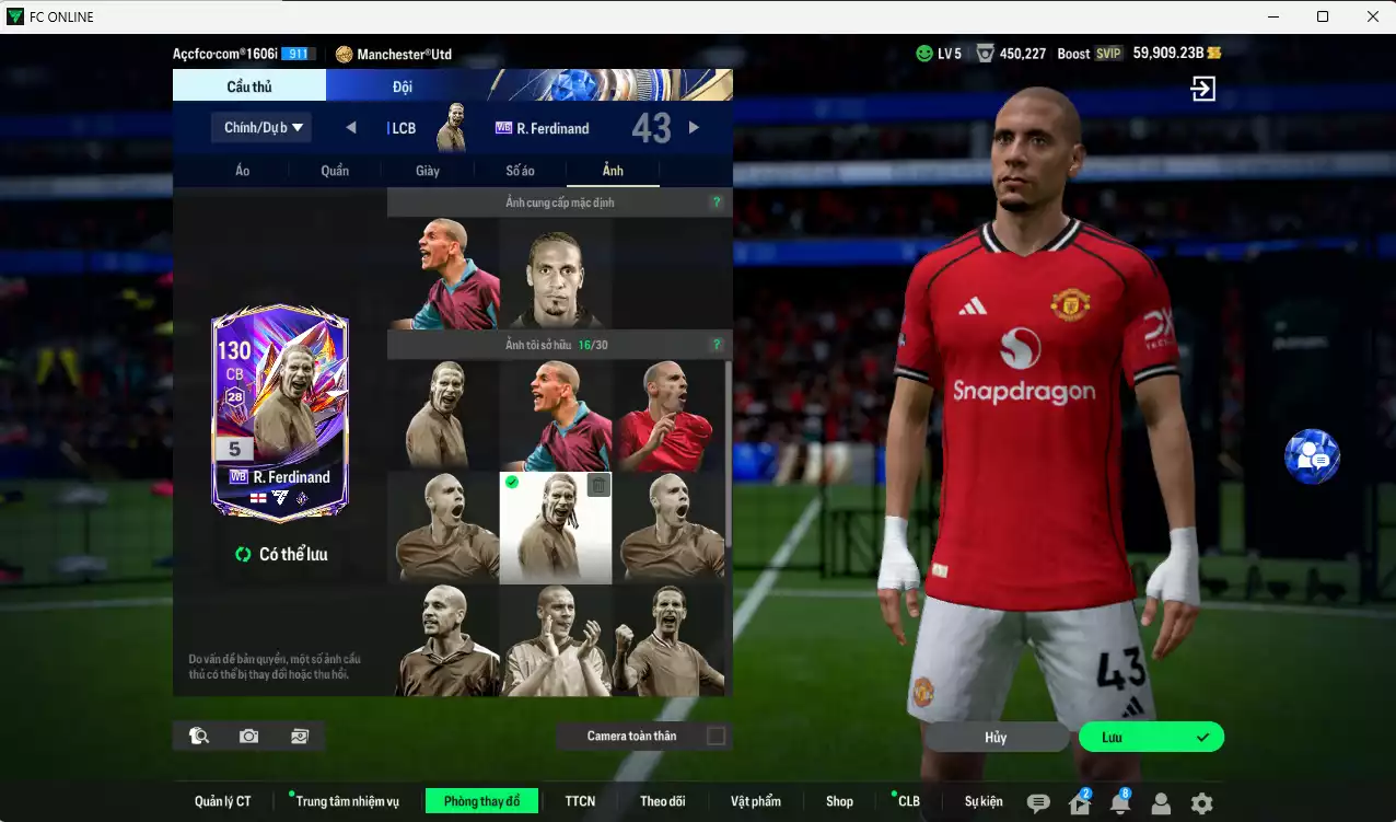 Ảnh [Chưa nạp x8 FC Tết🐎] Man Utd. ITM+5 3.158.940b có Van Persie, Schweinsteiger, Vidic, Keane, Verón... ITM+5. Full miniface, còn nhiều CP GIẢM THUẾ, HLV Xịn, đã full đào tạo chiến thuật