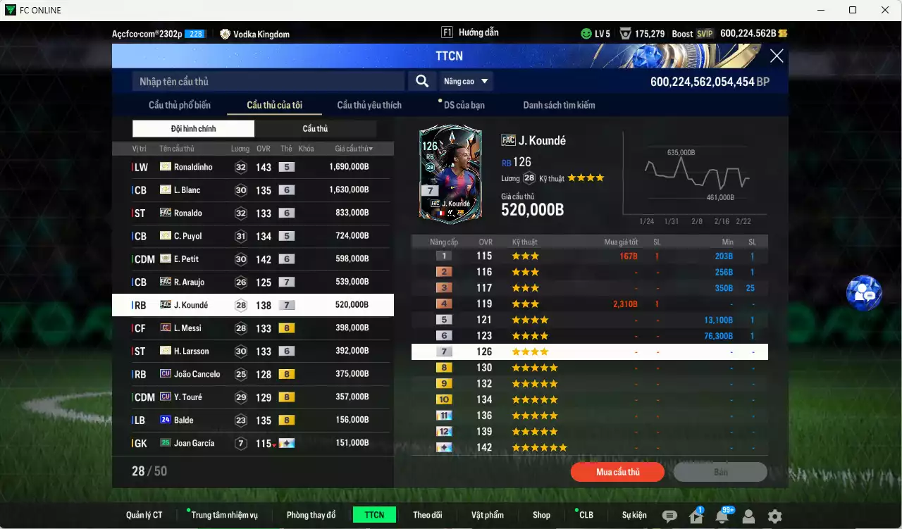 Ảnh [Hạng 698, Chưa nạp x8 FC Tết🐎] Barcelona 39.619.910b dư 600kb có Henry ITM+6, Eto ITM+6, Figo ITM+5, Thuram ITM+5,Touré ITM+6, Blanc ITM+6, Petit ITM+6, Larsson ITM+6, Pedri 26TY, Ronaldinho ITM+5... vs nhiều ct fix BP. Full miniface, HLV Xịn, đã full đào tạo chiến thuật vs chỉ số ct. VIP KC Tháng 3, BK Tháng 2