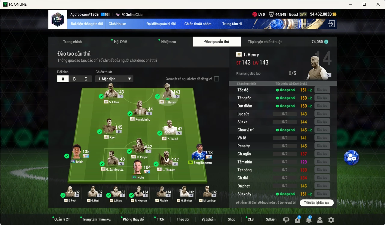Ảnh Barcelona mix full ITM+5 23.999.530b có Henry, Eto, Thuram, Vieira, Xavi, Pirlo, Ronaldinho, Touré, Zambrotta+6, Rivaldo, Blanc, Puyol, Hagi, Koeman, Lineker, M. Laudrup, Petit vs nhiều ct fix BP. HLV Xịn, đã full đào tạo chỉ số cầu thủ. VIP KC Tháng 2, BK Tháng 3