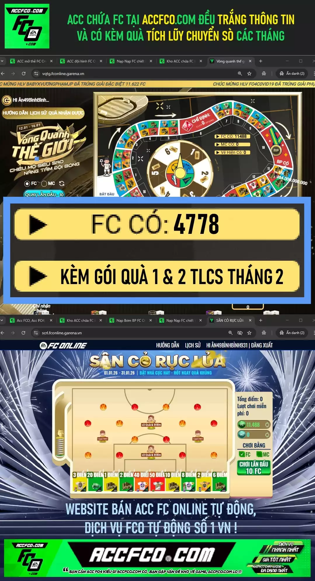 ACC chứa 4778 FC trắng thông tin (kèm quà TL Chuyển Sò FC gói 1 và gói 2 của Tháng 2🎁)
